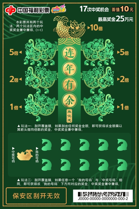 刮刮乐“连年有余”